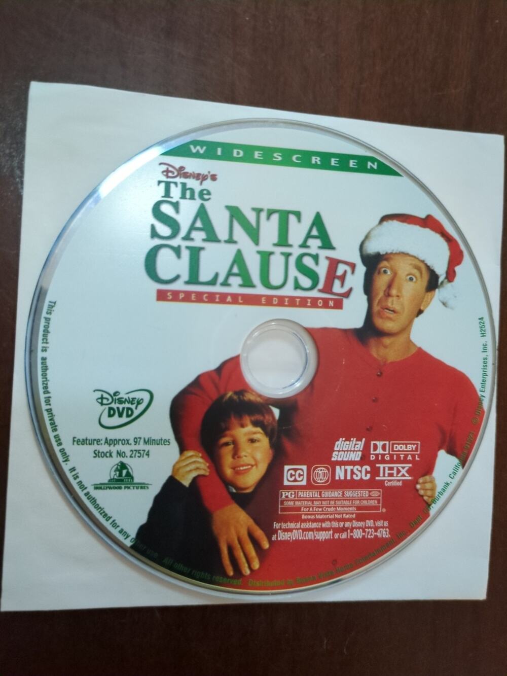 The Santa Clause DVD Special Edition Full Frame disc only